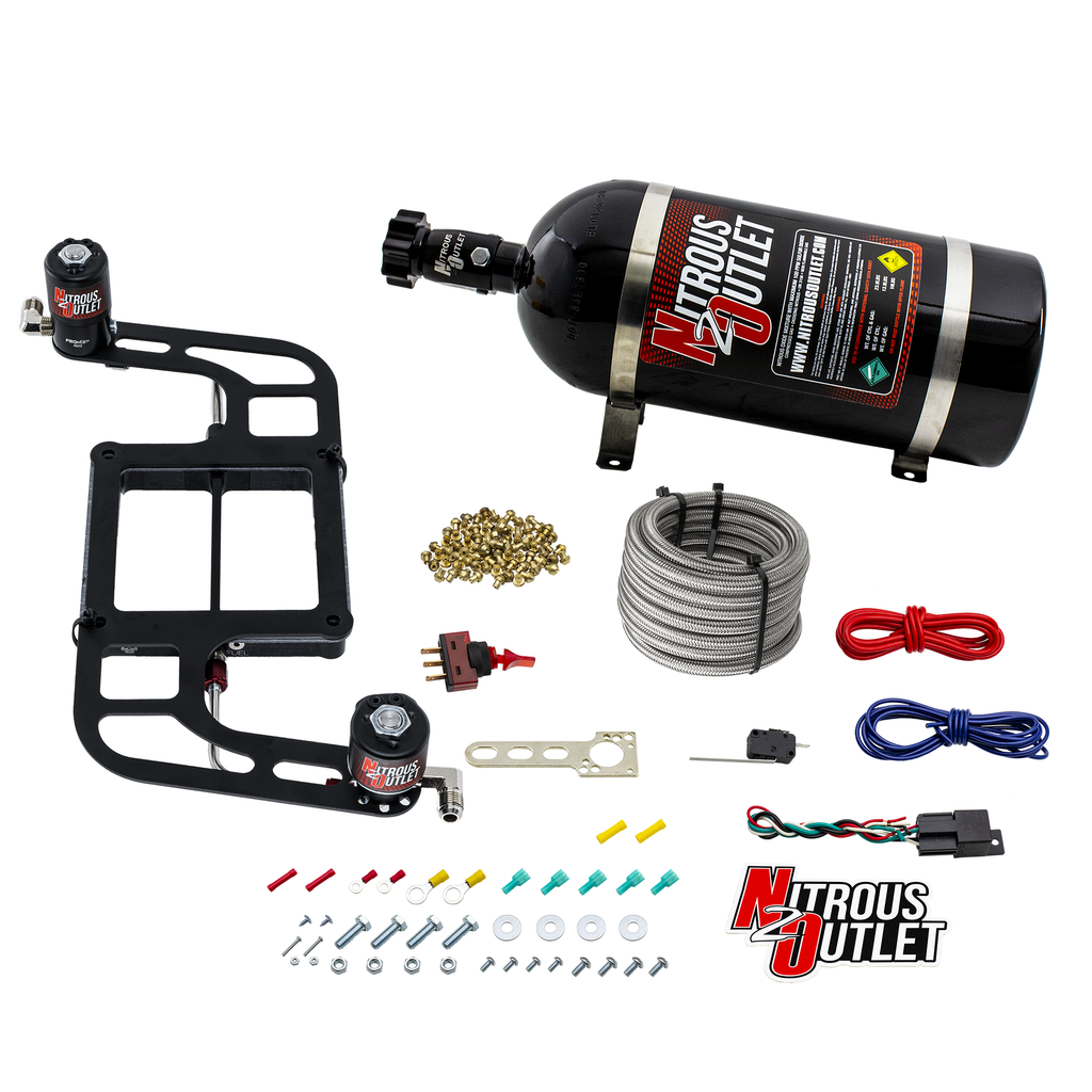 4500 Weekend Warrior System - Hard-line/.122 Nitrous Solenoid/.177 Fuel Solenoid/Boomerang Solenoid Bracket - (Gas/E85)(5-55 psi)(50-350 HP) (10lb Bottle)