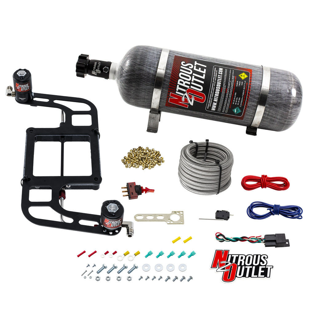 4500 Weekend Warrior System - Hard-line/.122 Nitrous Solenoid/.177 Fuel Solenoid/Boomerang Solenoid Bracket - (Gas/E85)(5-55 psi)(50-350 HP) (12lb Bottle)