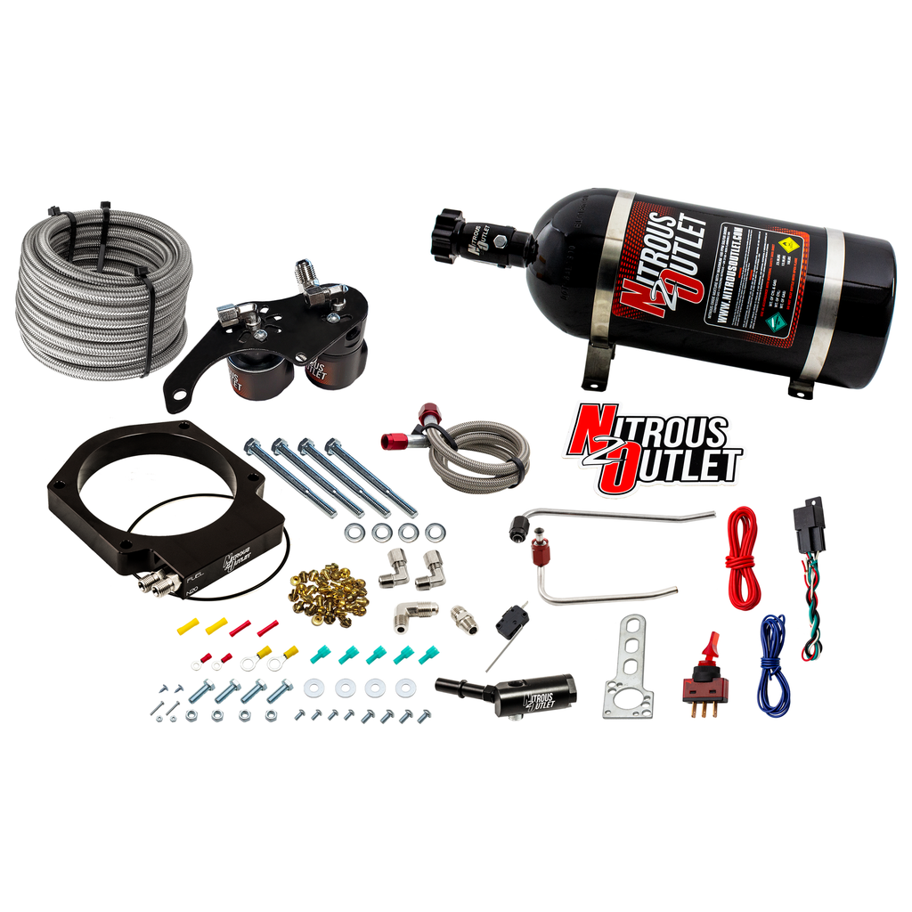 Nitrous Outlet GM LT4 2015-2019 C7 Z06 Corvette, 103mm Hard-line Plate System - Gas/E85 (5-55 psi)(50-200hp) (10lb Bottle)