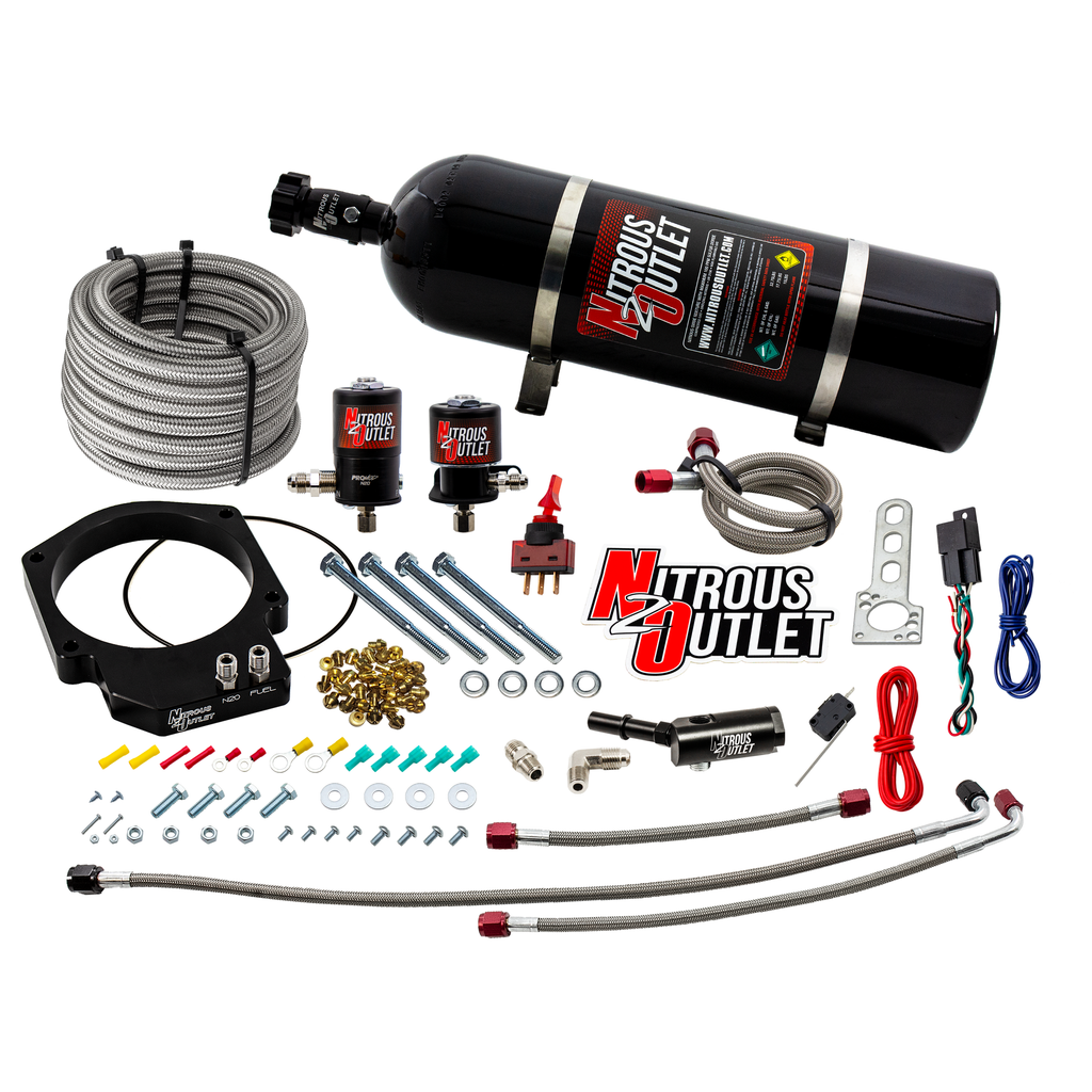 Nitrous Outlet GM LT4 2017-2021 ZL1 Camaro 103mm Throttle Body Plate System - Gas/E85 (5-55 psi)(50-200hp) (15lb Bottle)