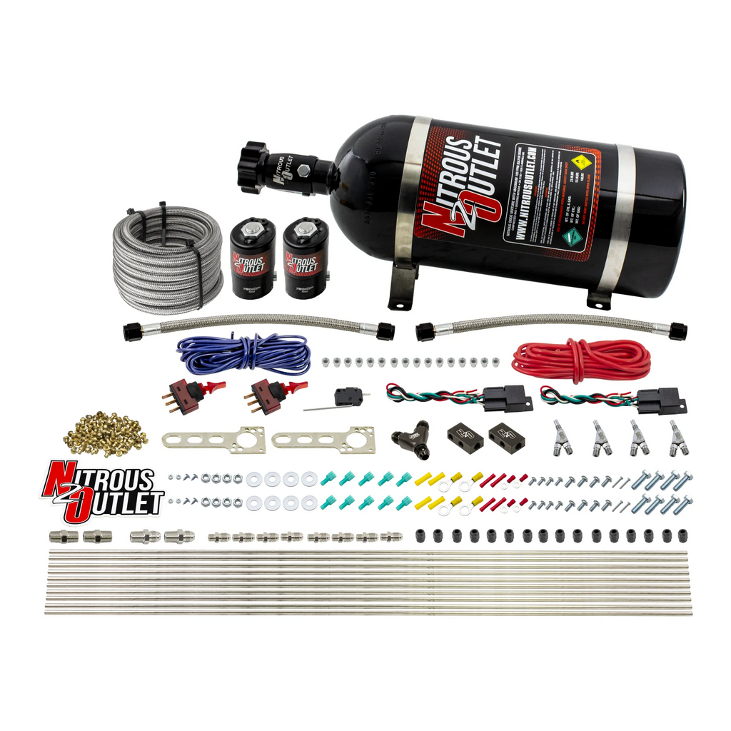 EFI 4 Cylinder 2 Solenoid Dual Stage Dry Direct Port System With Distribution Blocks (10lb Bottle)