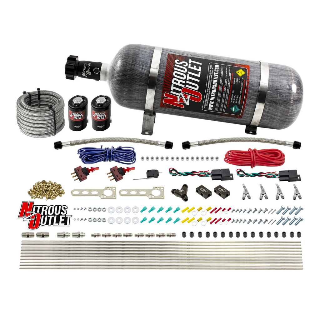 EFI 4 Cylinder 2 Solenoid Dual Stage Dry Direct Port System With Distribution Blocks (12lb Bottle)