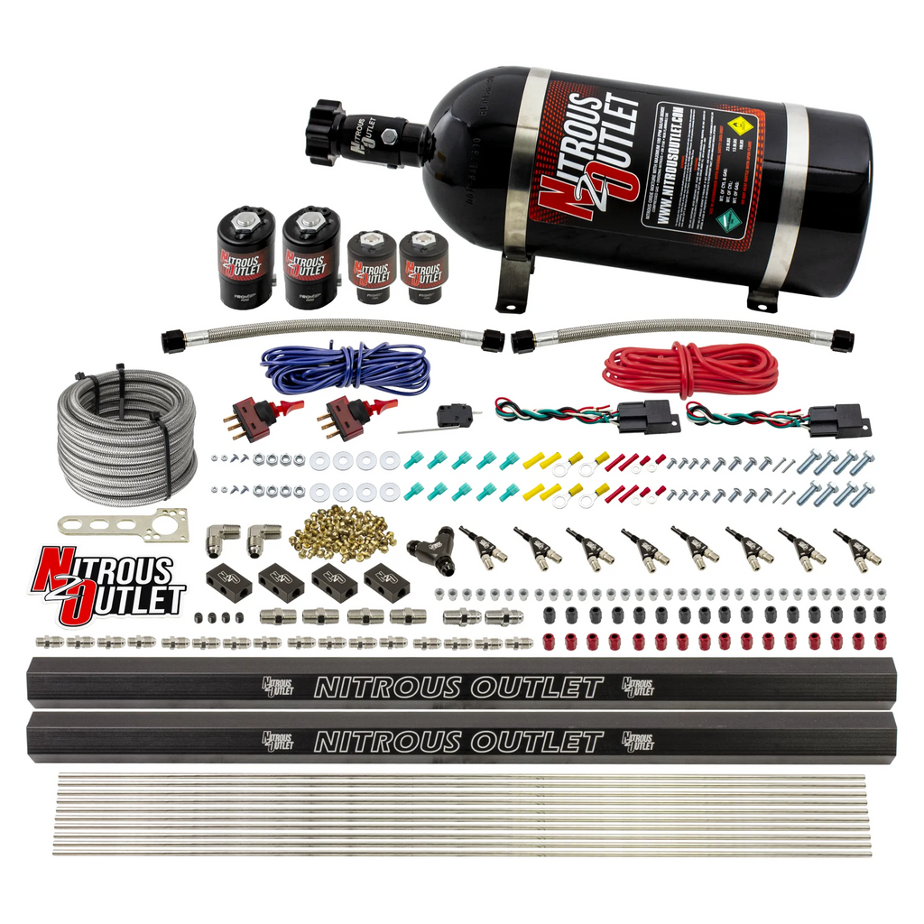 4 Cylinder 4 Solenoid Dual Stage Direct Port System With Dual Injection Rails (Methanol) (10lb Bottle)
