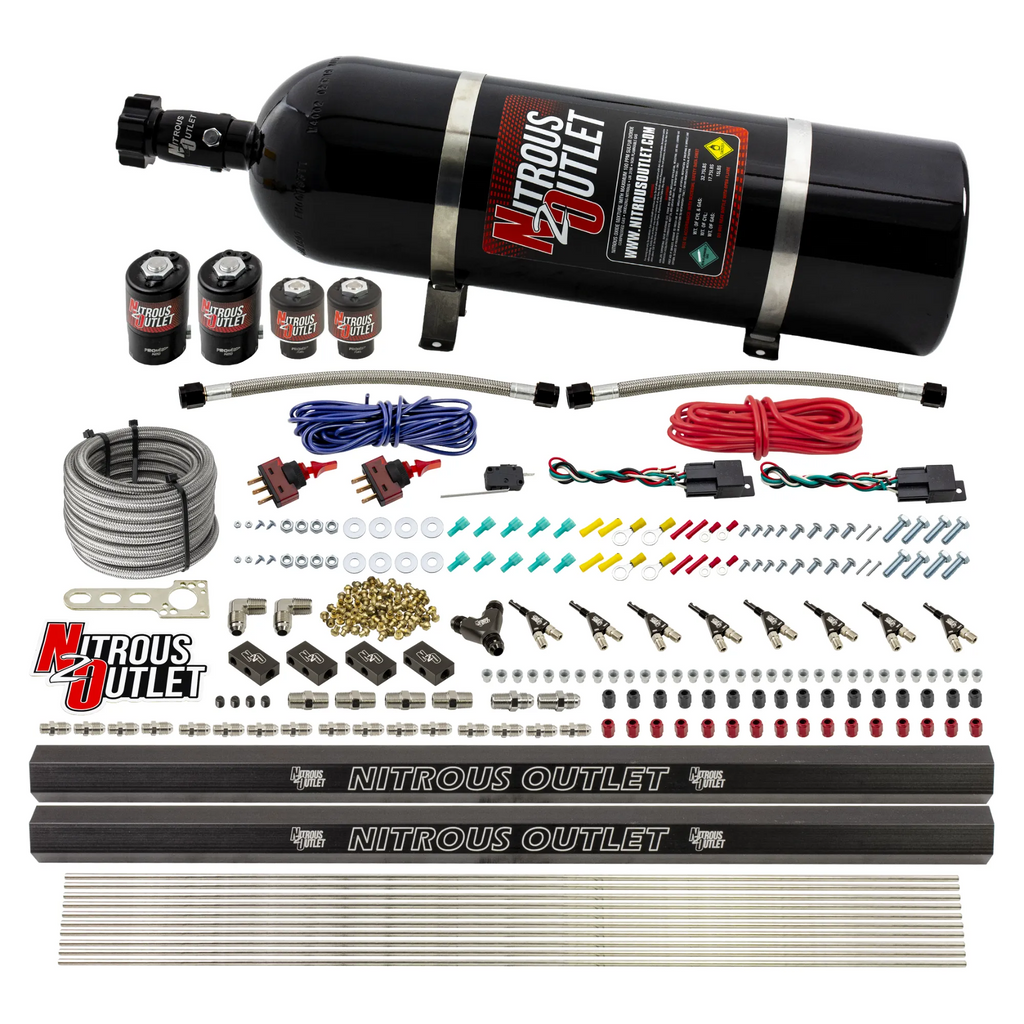 4 Cylinder 4 Solenoid Dual Stage Direct Port System With Dual Injection Rails (Methanol) (15lb Bottle)