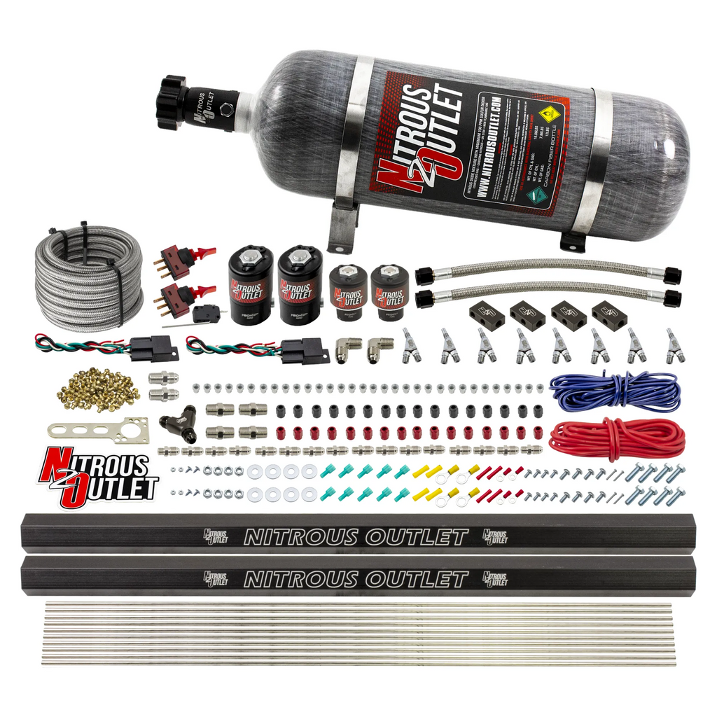 4 Cylinder 4 Solenoid Dual Stage Direct Port System With Distribution Blocks, SBT Nozzle (Methanol) (12lb Bottle)