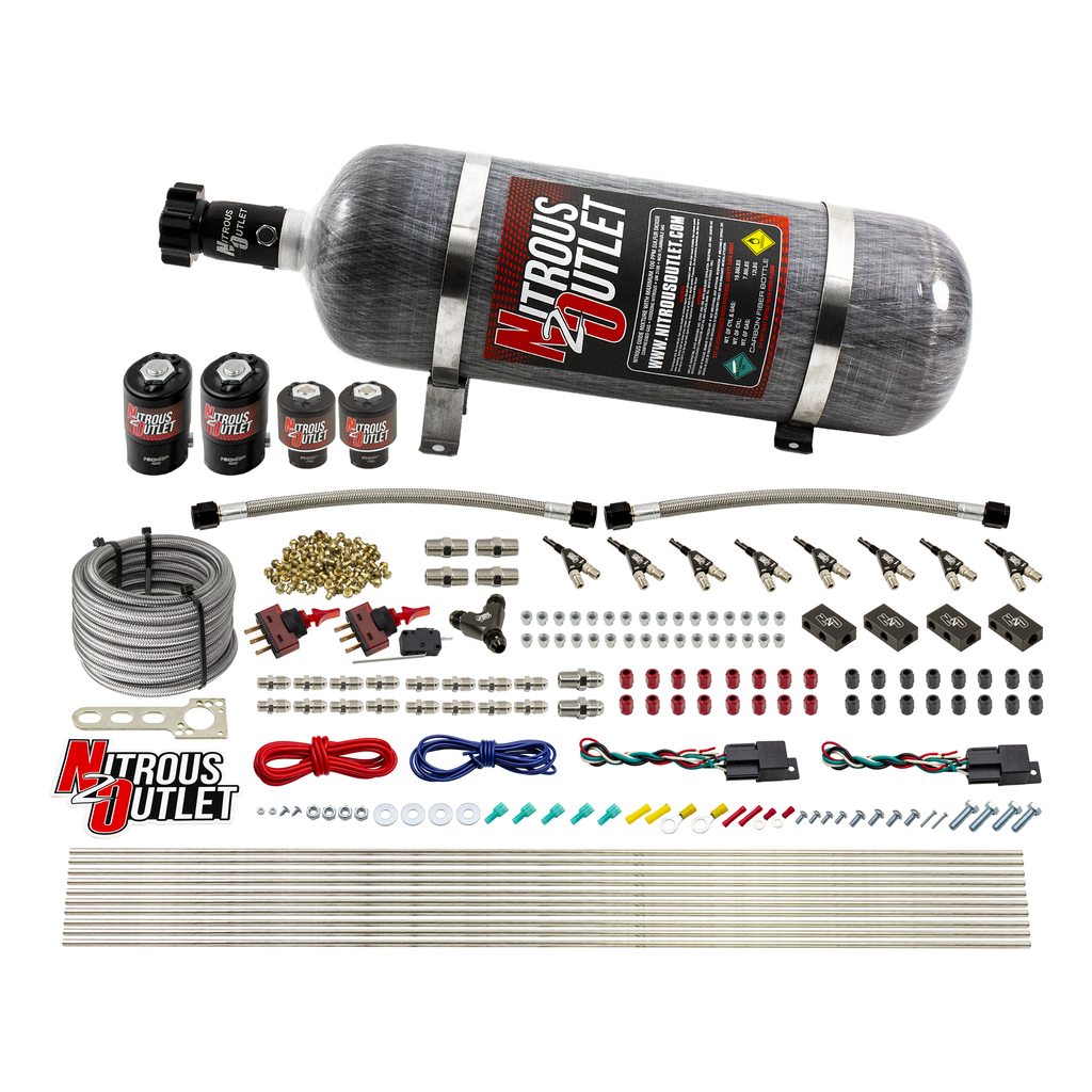 4 Cylinder 4 Solenoid Dual Stage Direct Port System With Distribution Blocks (E85) (12lb Bottle)