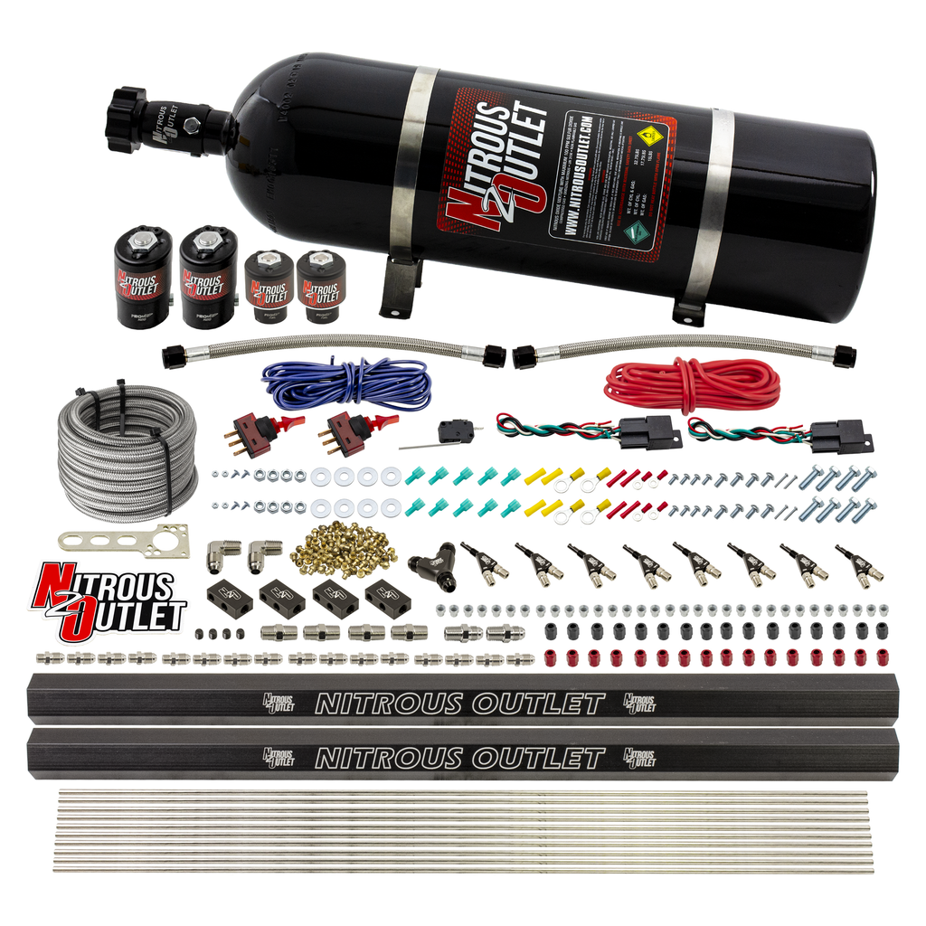 4 Cylinder 4 Solenoid Dual Stage Direct Port System With Dual Injection Rails (E85) (15lb Bottle)
