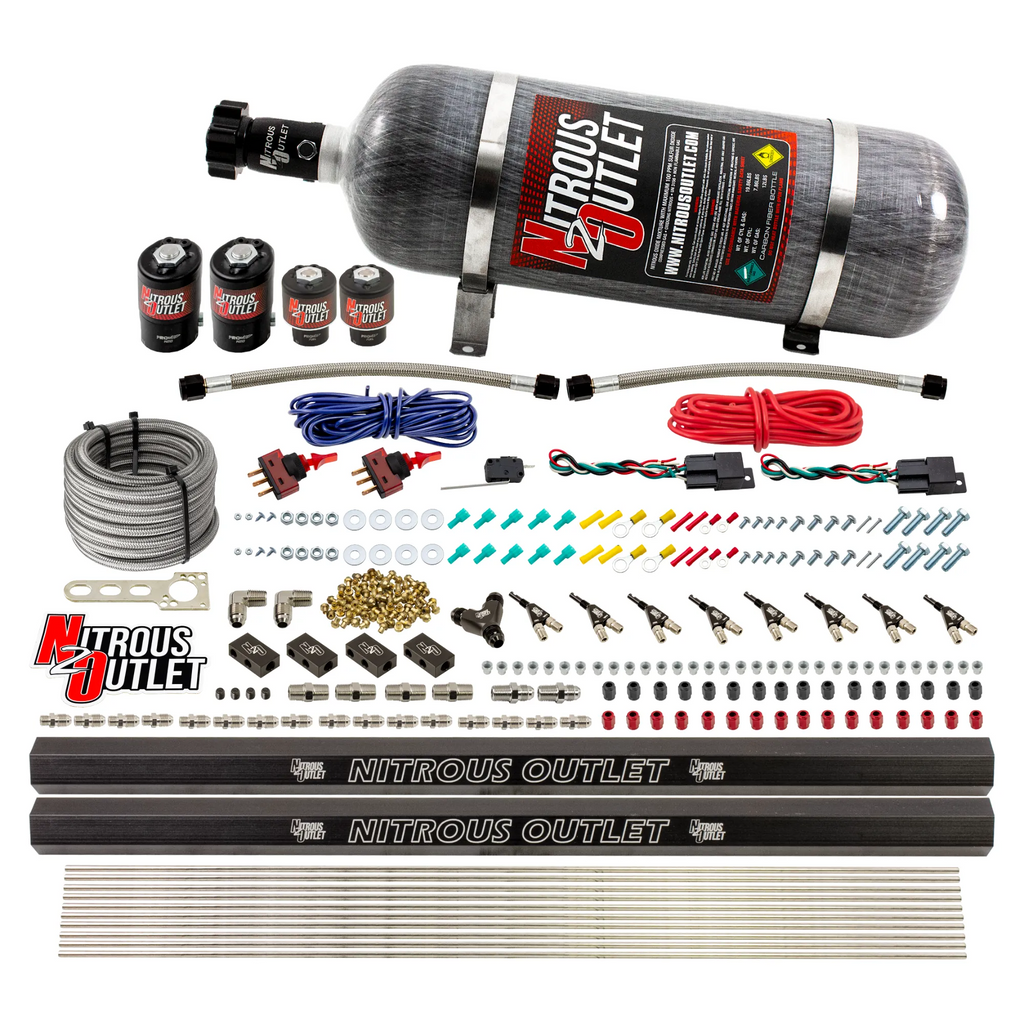 4 Cylinder 4 Solenoid Dual Stage Direct Port System With Dual Injection Rails (Gas) (12lb Bottle)