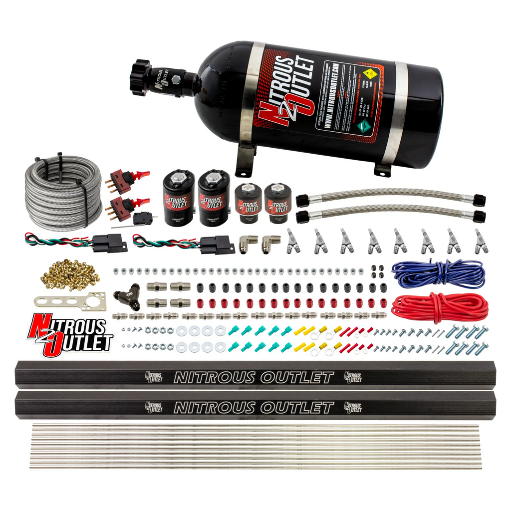 4 Cylinder 4 Solenoid Dual Stage Direct Port System With Dual Injection Rails, SBT Nozzle (Gas) (10lb Bottle)