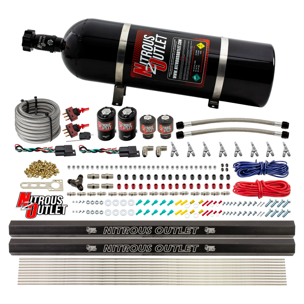 4 Cylinder 4 Solenoid Dual Stage Direct Port System With Dual Injection Rails, SBT Nozzle (Gas) (15lb Bottle)