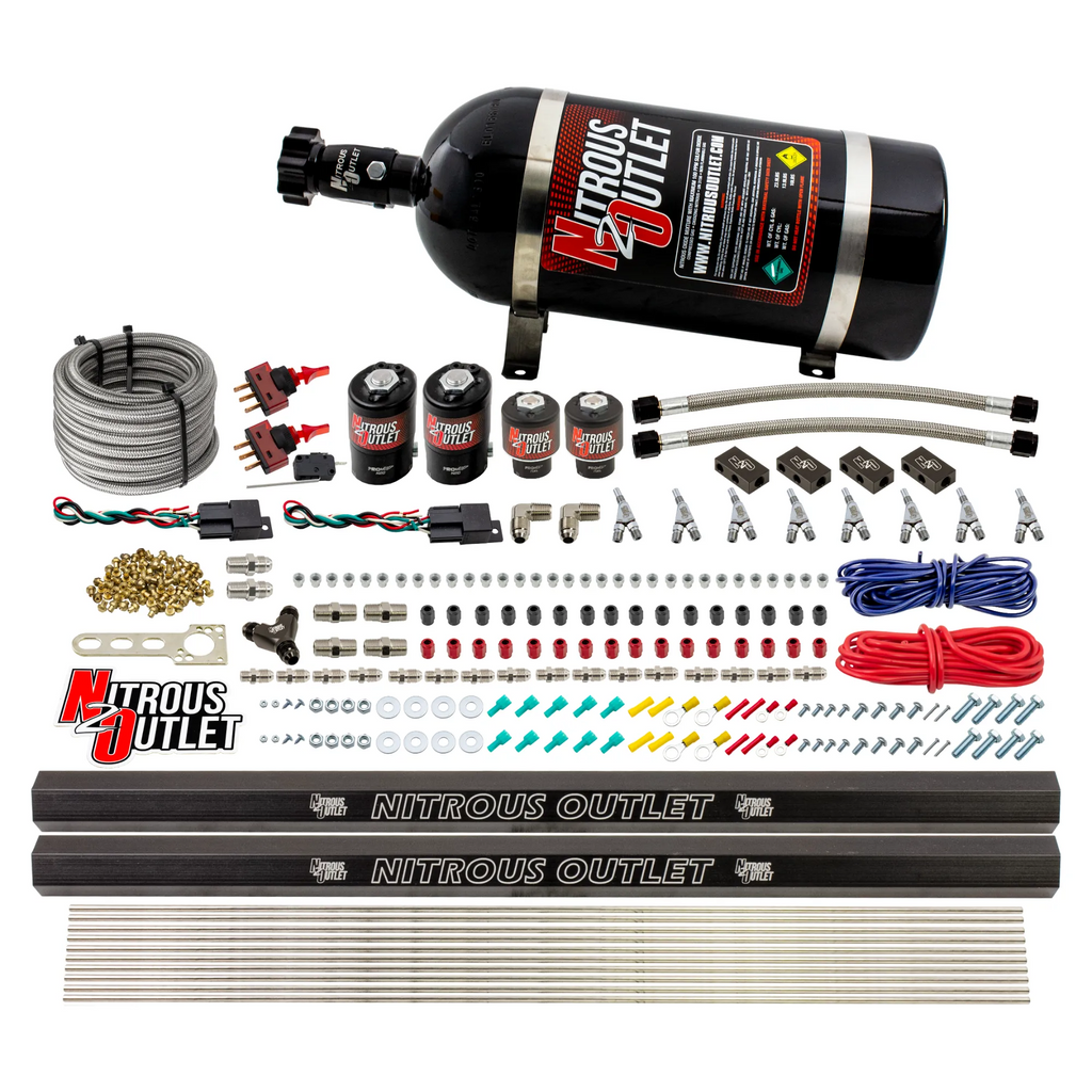 4 Cylinder 4 Solenoid Dual Stage Direct Port System With Distribution Blocks, SBT Nozzle (Gas) (10lb Bottle)