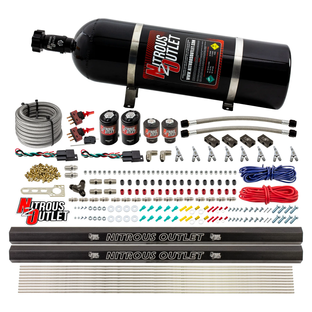 4 Cylinder 4 Solenoid Dual Stage Direct Port System With Distribution Blocks, SBT Nozzle (Gas) (15lb Bottle)