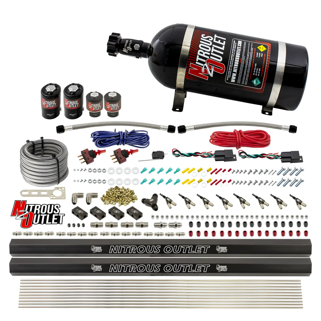 4 Cylinder 4 Solenoid Dual Stage Direct Port System With Dual Injection Rails (E85) - 45-55 PSI (10lb Bottle)