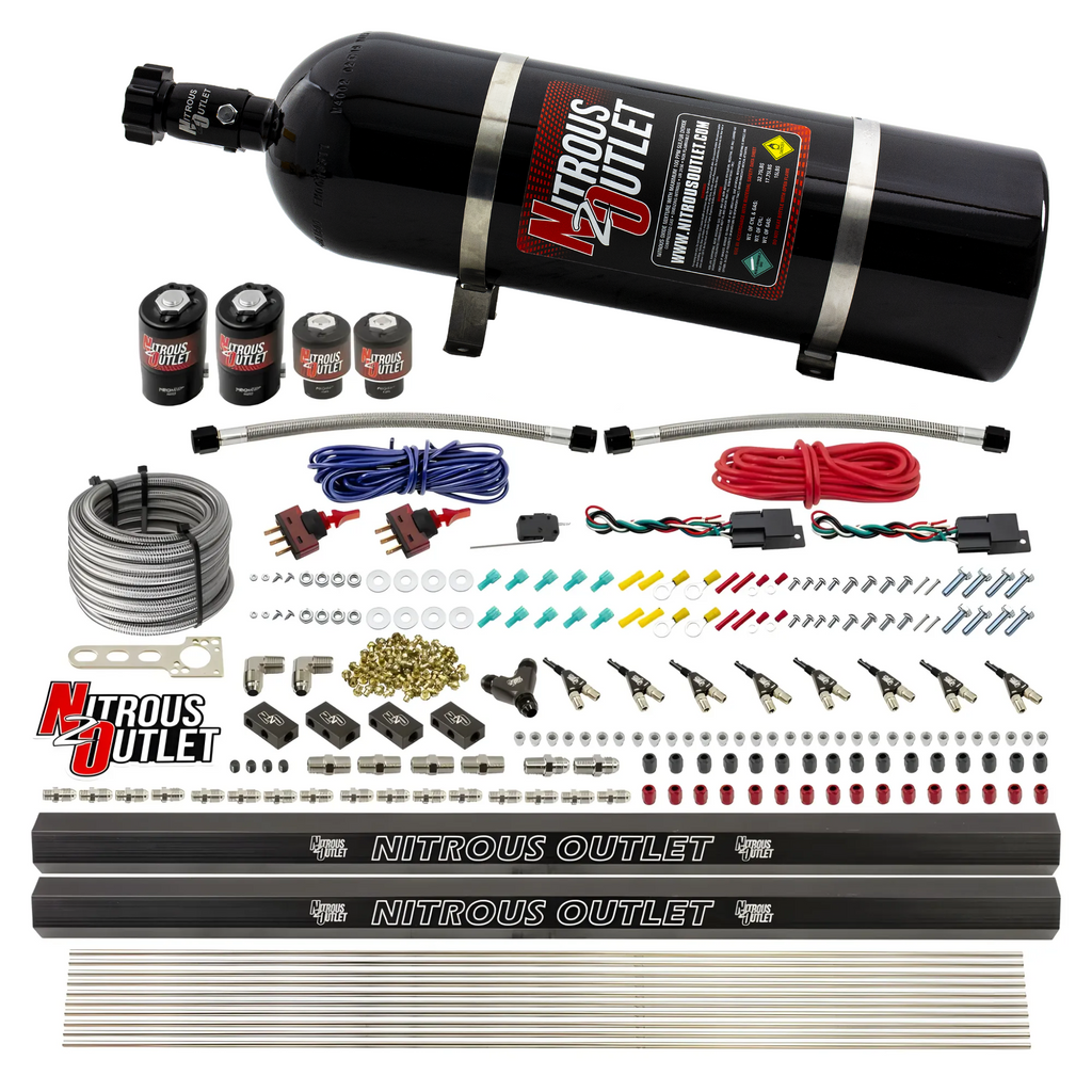 4 Cylinder 4 Solenoid Dual Stage Direct Port System With Dual Injection Rails (E85) - 45-55 PSI (15lb Bottle)
