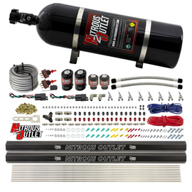 4 Cylinder 4 Solenoid Dual Stage Direct Port System With Dual Injection Rails, SBT Nozzle (E85) - 45-55 PSI (15lb Bottle)