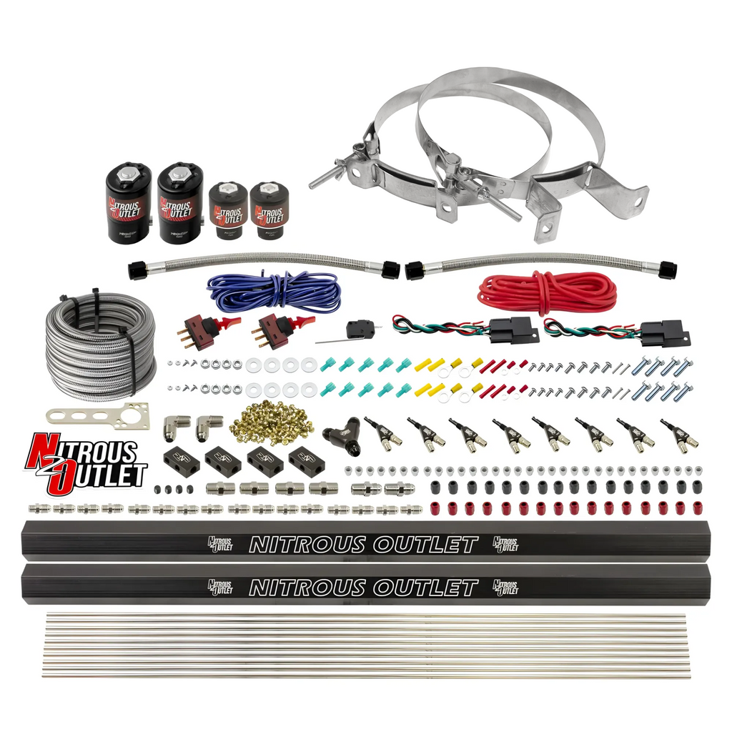 4 Cylinder 4 Solenoid Dual Stage Direct Port System With Dual Injection Rails (Gas) - 45-55 PSI (No Bottle)