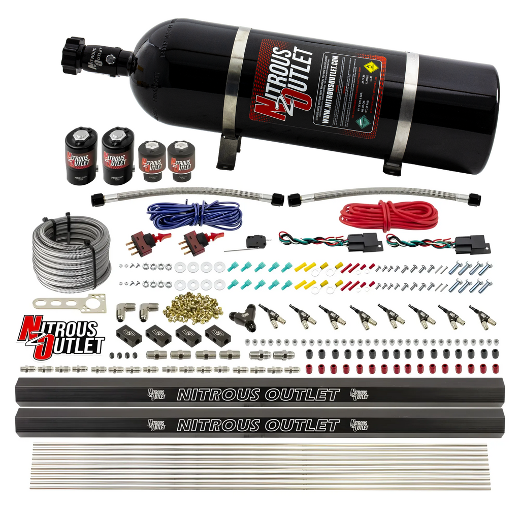 4 Cylinder 4 Solenoid Dual Stage Direct Port System With Dual Injection Rails (Gas) - 45-55 PSI (15lb Bottle)