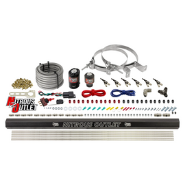 6 Cylinder 2 Solenoid Direct Port System With Single Injection Rail and 90 Degree Nozzles, Low Fuel Pressure Alcohol (No Bottle)