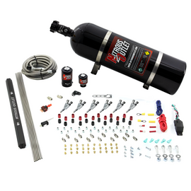 6 Cylinder 2 Solenoid Direct Port System With Single Injection Rail and Straight Blow Through Nozzles, Low Fuel Pressure Alcohol (15lb Bottle)