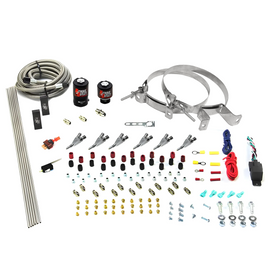 6 Cylinder 2 Solenoid Direct Port System With Distribution Blocks and Straight Blow Through Nozzles, Low Fuel Pressure Gas (No Bottle)