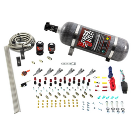 6 Cylinder 2 Solenoid Direct Port System With Distribution Blocks and Straight Blow Through Nozzles, Low Fuel Pressure Gas (12lb Bottle)