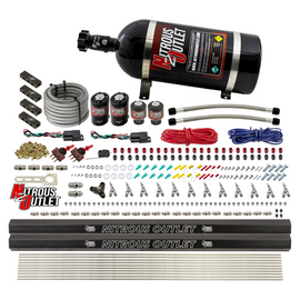 6 Cylinder 4 Solenoid Dual Stage Direct Port System With Distribution Blocks and Straight Blow Through Nozzles, Low Fuel Pressure Gas (10lb Bottle)