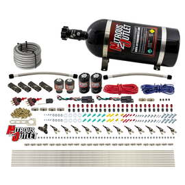 6 Cylinder 4 Solenoid Dual Stage Direct Port System With Distribution Blocks and 90 Degree Nozzles, High Fuel Pressure E85 (10lb Bottle)