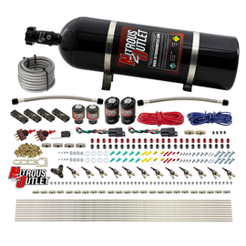 6 Cylinder 4 Solenoid Dual Stage Direct Port System With Distribution Blocks and 90 Degree Nozzles, High Fuel Pressure E85 (15lb Bottle)