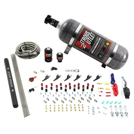 6 Cylinder 2 Solenoid Direct Port System With Single Injection Rail and 90 Degree Nozzles, High Fuel Pressure E85 (12lb Bottle)
