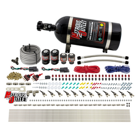 6 Cylinder 4 Solenoid Dual Stage Direct Port System With Dual Injection Rails and 90 Degree Nozzles, High Fuel Pressure E85 (10lb Bottle)