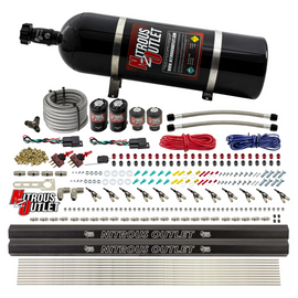 6 Cylinder 4 Solenoid Dual Stage Direct Port System With Dual Injection Rails and 90 Degree Nozzles, High Fuel Pressure E85 (15lb Bottle)