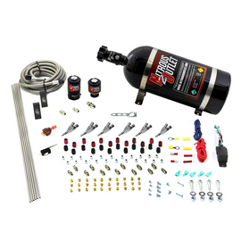 6 Cylinder 2 Solenoid Direct Port System With Distribution Blocks and Straight Blow Through Nozzles, High Fuel Pressure E85 (10lb Bottle)