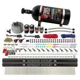 6 Cylinder 4 Solenoid Dual Stage Direct Port System With Dual Injection Rails and 90 Degree Nozzles, High Fuel Pressure Gas (10lb Bottle)