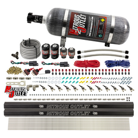 6 Cylinder 4 Solenoid Dual Stage Direct Port System With Dual Injection Rails and 90 Degree Nozzles, High Fuel Pressure Gas (12lb Bottle)