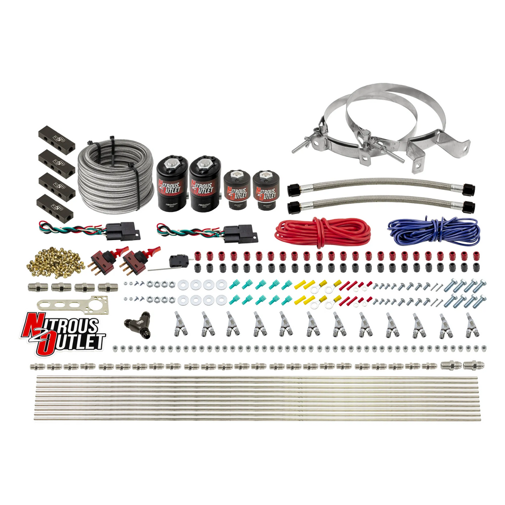 6 Cylinder 4 Solenoid Dual Stage Direct Port System With Distribution Blocks and Straight Blow Through Nozzles, High Fuel Pressure Gas (No Bottle)