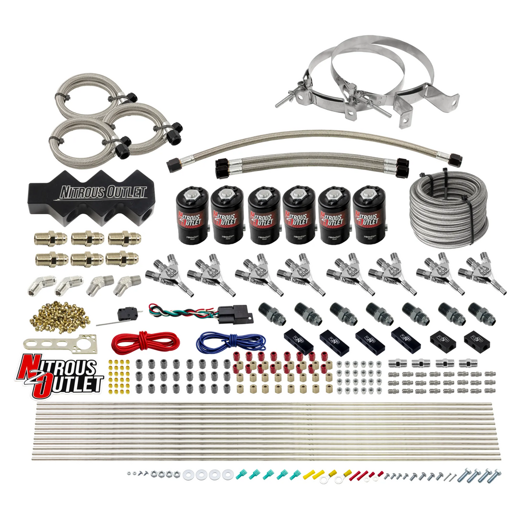 Trident 8 Cylinder 6 Solenoid Dry Triple Stage Direct Port System With 1 In 6 Out Distribution Blocks (No Bottle)