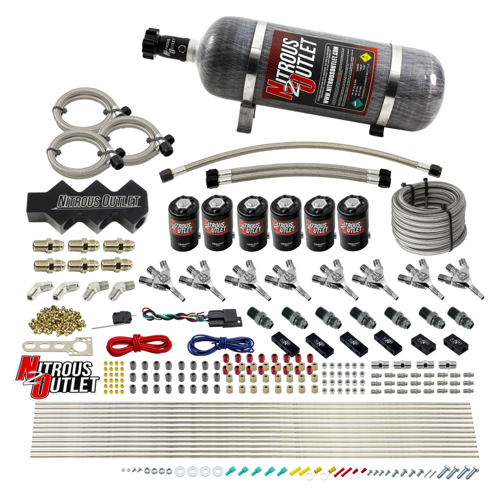 Trident 8 Cylinder 6 Solenoid Dry Triple Stage Direct Port System With 1 In 6 Out Distribution Blocks (12lb Bottle)