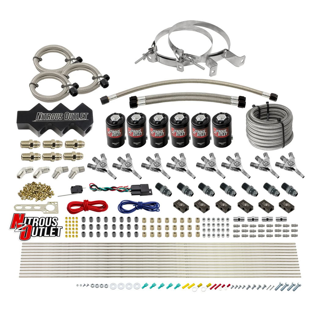 Trident 8 Cylinder 6 Solenoid Dry Triple Stage Direct Port System With 1 In 4 Out Distribution Blocks (No Bottle)
