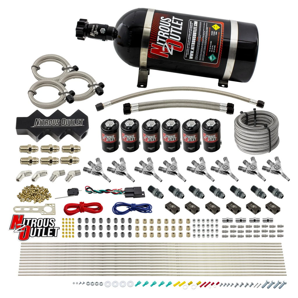 Trident 8 Cylinder 6 Solenoid Dry Triple Stage Direct Port System With 1 In 4 Out Distribution Blocks (10lb Bottle)