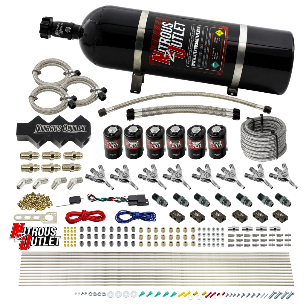 Trident 8 Cylinder 6 Solenoid Dry Triple Stage Direct Port System With 1 In 4 Out Distribution Blocks (15lb Bottle)