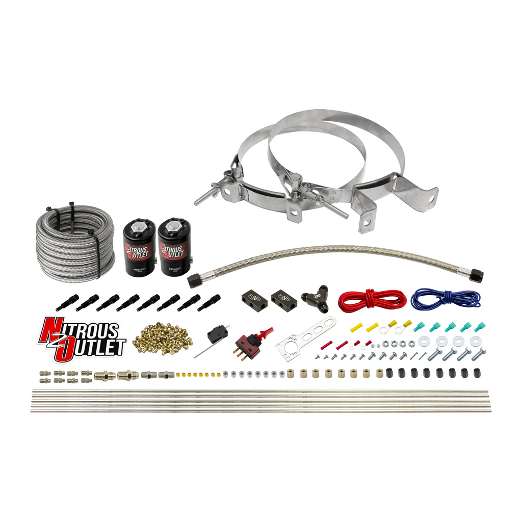 8 Cylinder Dry Direct Port System - .112 Nitrous - Straight Blow Through Nozzles (No Bottle)