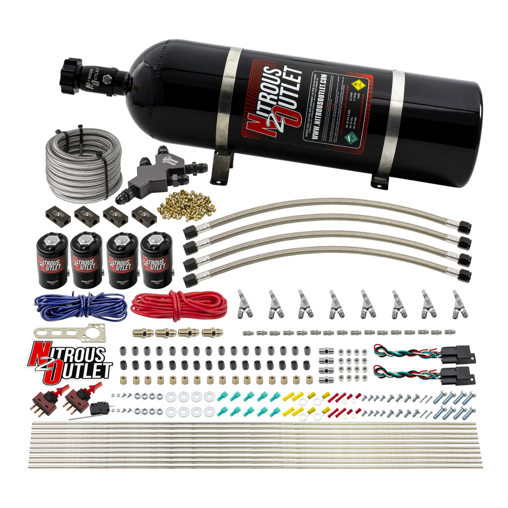 8 Cylinder Dual Stage Dry Direct Port System - .112 Nitrous (15lb Bottle)