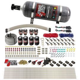 8 Cylinder Dual Stage Direct Port Nitrous System - .122 Nitrous/.177 Fuel Solenoids - Alcohol (12lb Bottle)
