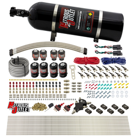 8 Cylinder Dual Stage Direct Port Nitrous System - .122 Nitrous/.177 Fuel Solenoids - Alcohol (15lb Bottle)