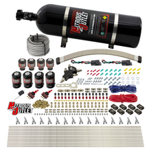 Load image into Gallery viewer, 8 Cylinder Dual Stage Direct Port Nitrous System - .122 Nitrous/.177 Fuel Solenoids - Alcohol - Straight Blow Through Nozzles (15lb Bottle)