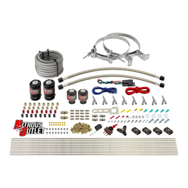 8 Cylinder Single Stage Direct Port Nitrous System - .112 Nitrous/.177 Fuel Solenoids - Alcohol - Straight Blow Through Nozzles (No Bottle)