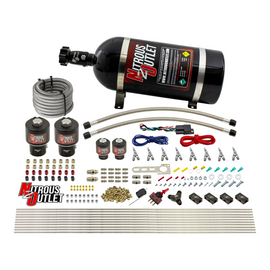 8 Cylinder Single Stage Direct Port Nitrous System - .178 Nitrous/.177 Fuel Solenoids - Alcohol - Straight Blow Through Nozzles (10lb Bottle)