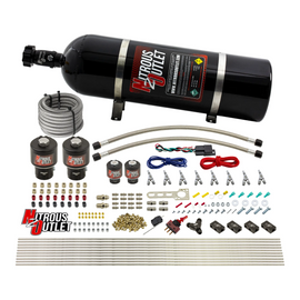 8 Cylinder Single Stage Direct Port Nitrous System - .178 Nitrous/.177 Fuel Solenoids - Alcohol - Straight Blow Through Nozzles (15lb Bottle)