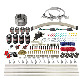 8 Cylinder Dual Stage Direct Port Nitrous System - .122 Nitrous/.177 Fuel Solenoids - E85 - Straight Blow Through Nozzles (No Bottle)