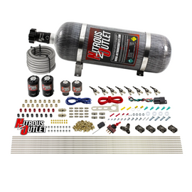 8 Cylinder Single Stage Direct Port Nitrous System - .112 Nitrous/.177 Fuel Solenoids (12lb Bottle)